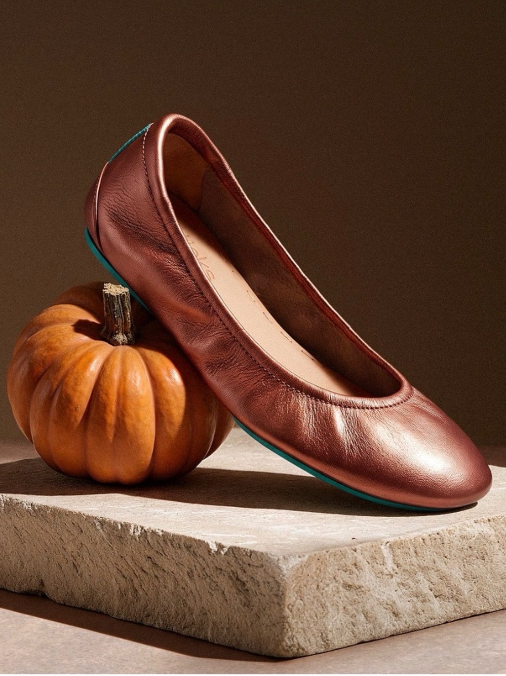 Tieks Pumpkin Spice Metallic Limited Edition Ballet Flats Shoes Size 8